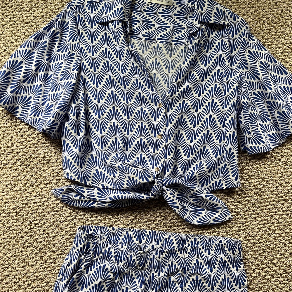 MANGO Blue Patterned Set - image 2